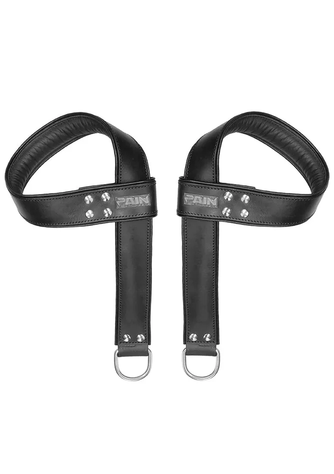 Restraints Shots America Suspension Cuffs Saddle Leather Hands Feet Black