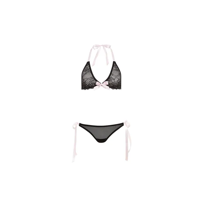 Ribbon Tie Bralette Set Barely Bare Anal