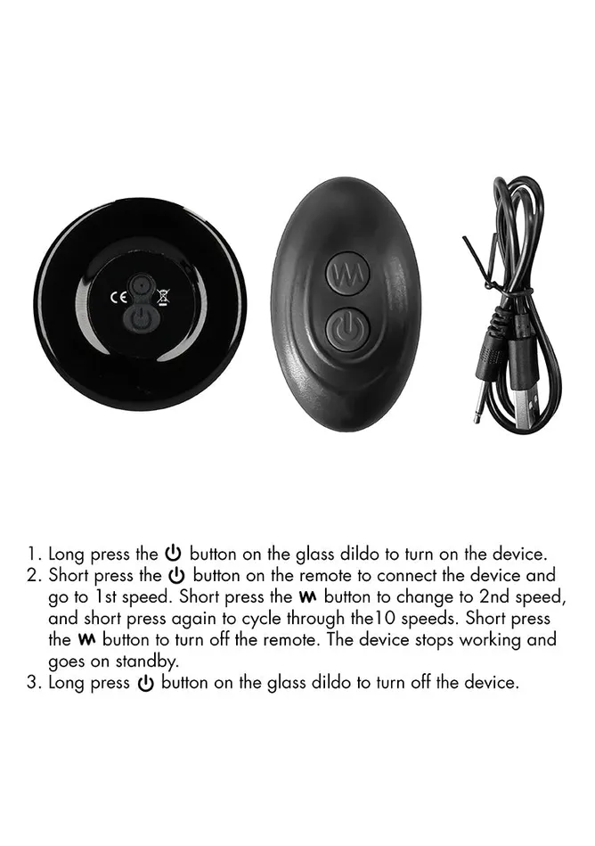 Shots America Female Sex Toys Globy Glass Vibrator With Suction Cup And Remote Rechargeable 10 Speed