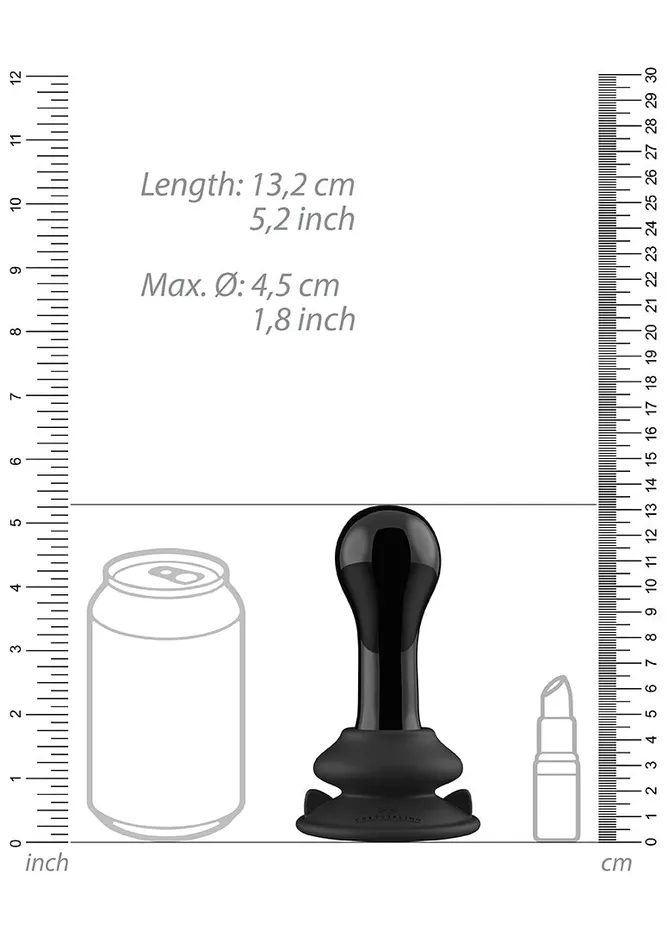 Shots America Female Sex Toys Globy Glass Vibrator With Suction Cup And Remote Rechargeable 10 Speed