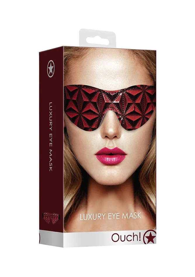 Shots America Vibrators Luxury Eye Mask Burgundy