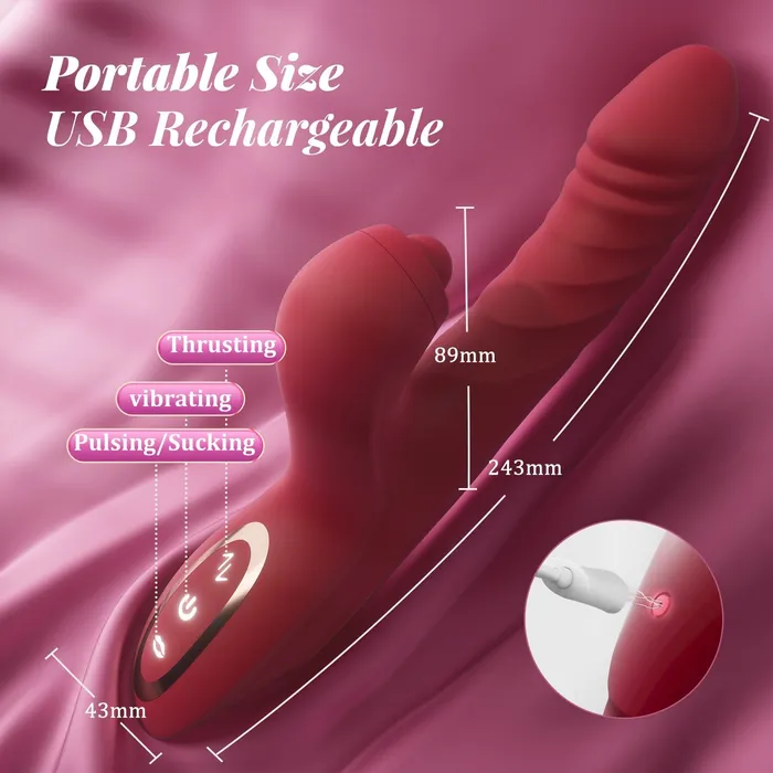 Sohimi CHERLY4 in 1 G Spot thrusting sucking vibrator Clitoral Stimulator Female Sex Toys