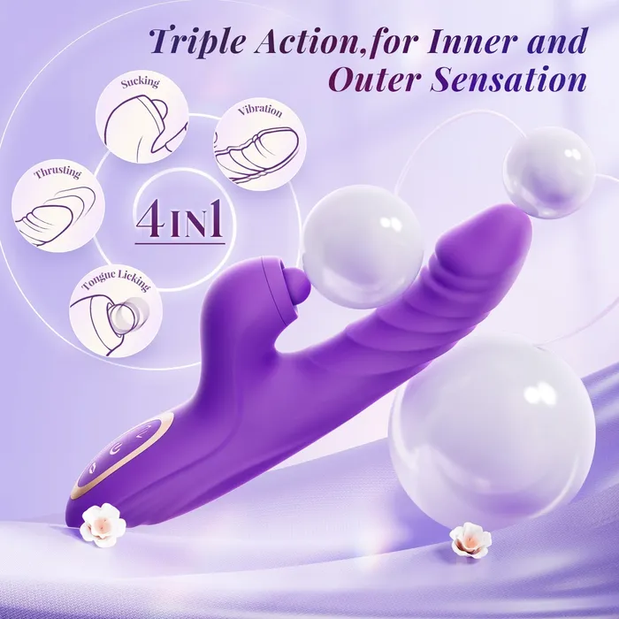 Sohimi CHERLY4 in 1 G Spot thrusting sucking vibrator Clitoral Stimulator Female Sex Toys