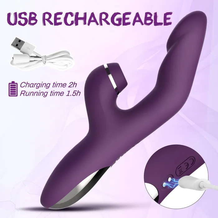 Sohimi Female Sex Toys GANJ 3 in 1 Stimulation Rabbit Vibrator with Heating
