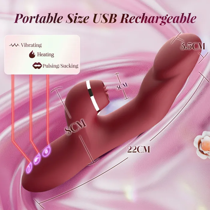 Sohimi Female Sex Toys GANJ 3 in 1 Stimulation Rabbit Vibrator with Heating