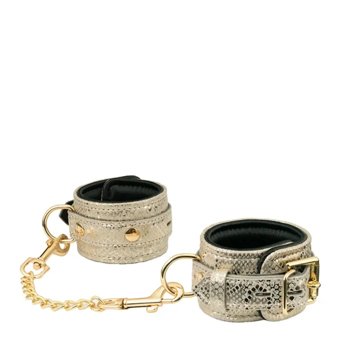 Spartacus White Snake Wrist Cuffs Leather Lining Spartacus Restraints