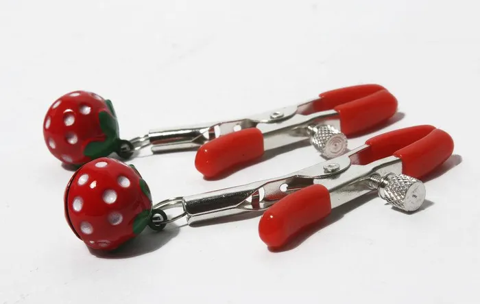Strawberry Nipple Clamps The Kinky Peach Nipple Clitoral Toys