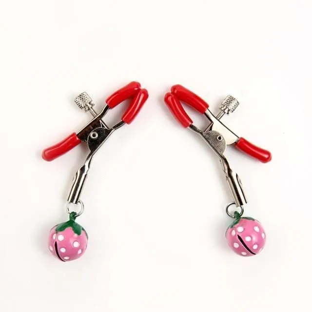 Strawberry Nipple Clamps The Kinky Peach Nipple Clitoral Toys