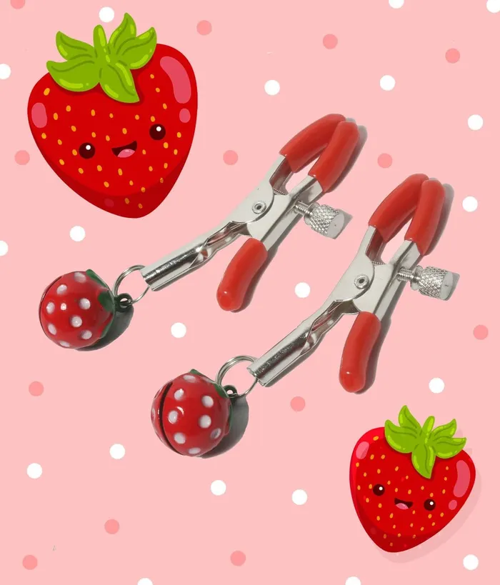 Strawberry Nipple Clamps The Kinky Peach Nipple Clitoral Toys