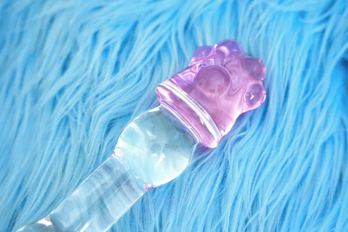The Kinky Peach Dildos Cat Paw Glass Dildo