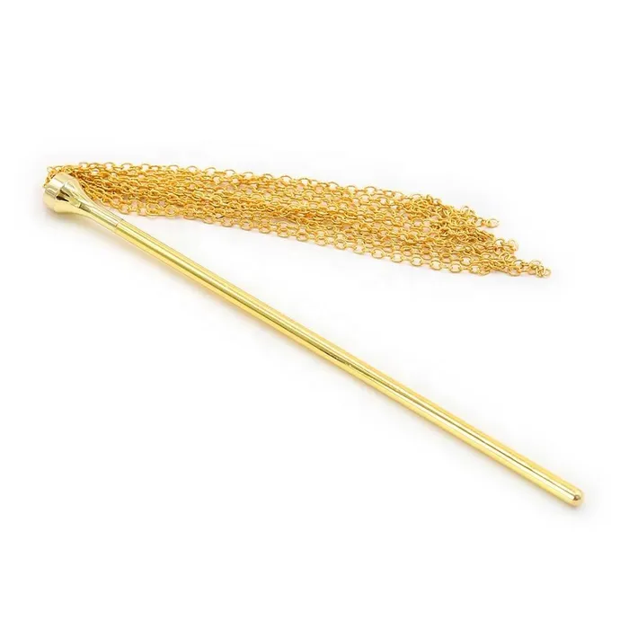The Kinky Peach Female Sex Toys Gold Teaser Set with Feather Tickler and Chain Flogger