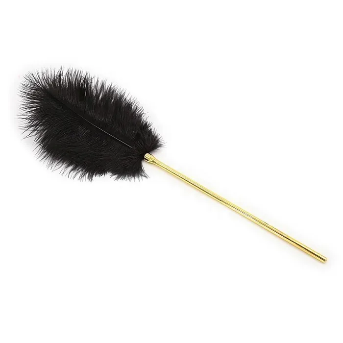 The Kinky Peach Female Sex Toys Gold Teaser Set with Feather Tickler and Chain Flogger