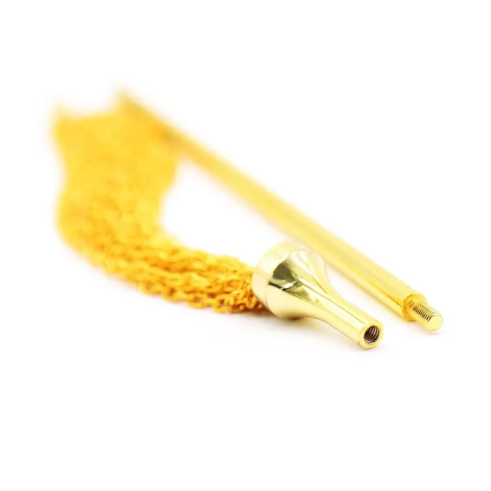 The Kinky Peach Female Sex Toys Gold Teaser Set with Feather Tickler and Chain Flogger