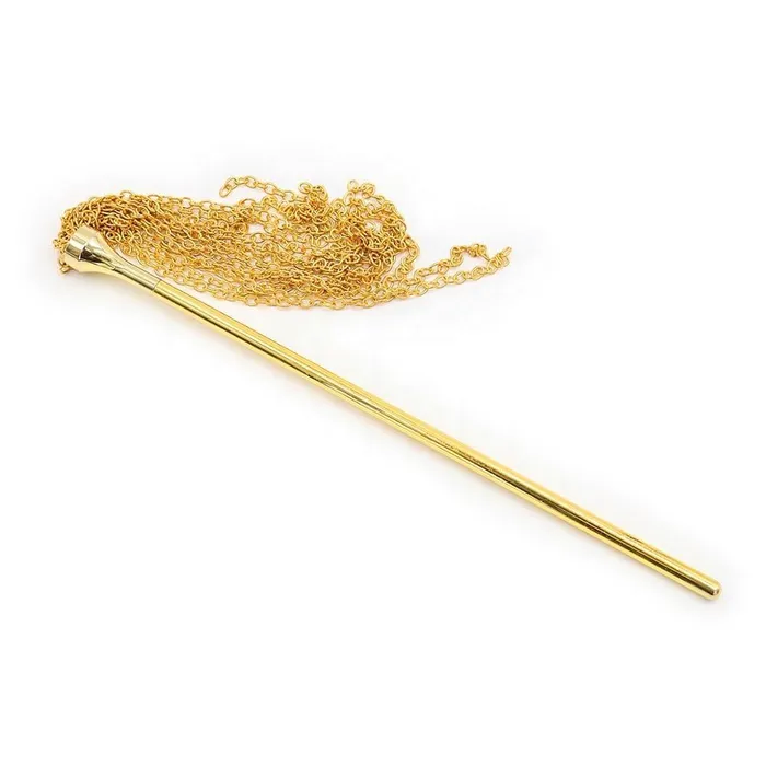 The Kinky Peach Female Sex Toys Gold Teaser Set with Feather Tickler and Chain Flogger