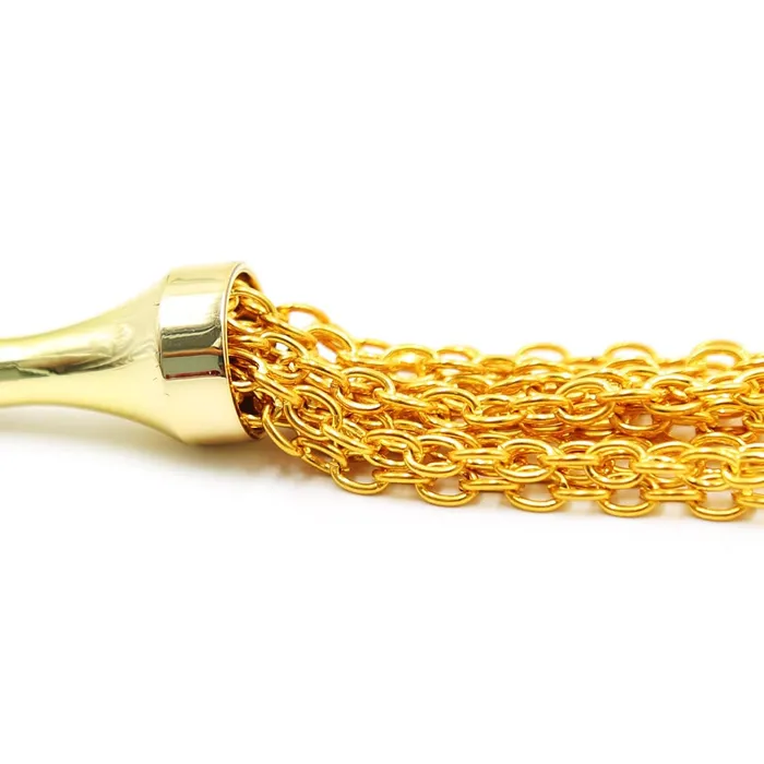 The Kinky Peach Female Sex Toys Gold Teaser Set with Feather Tickler and Chain Flogger