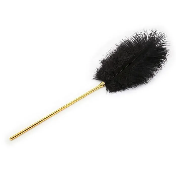 The Kinky Peach Female Sex Toys Gold Teaser Set with Feather Tickler and Chain Flogger