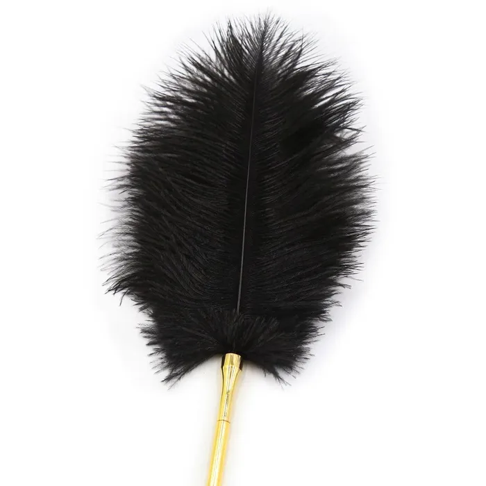 The Kinky Peach Female Sex Toys Gold Teaser Set with Feather Tickler and Chain Flogger