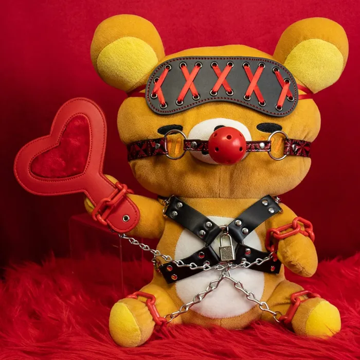 The Kinky Peach Submissive Sam the Bondage Bear Handcuffs Restraints