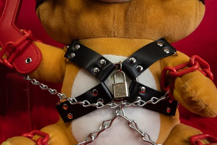 The Kinky Peach Submissive Sam the Bondage Bear Handcuffs Restraints