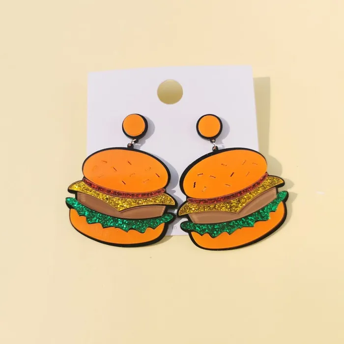 The Kinky Peach Vibrators Glitter Burger Earrings