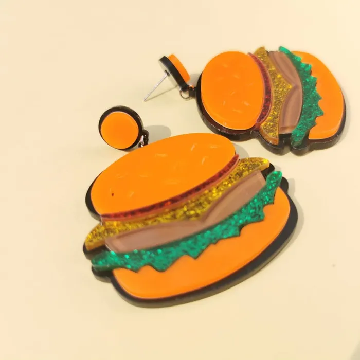 The Kinky Peach Vibrators Glitter Burger Earrings