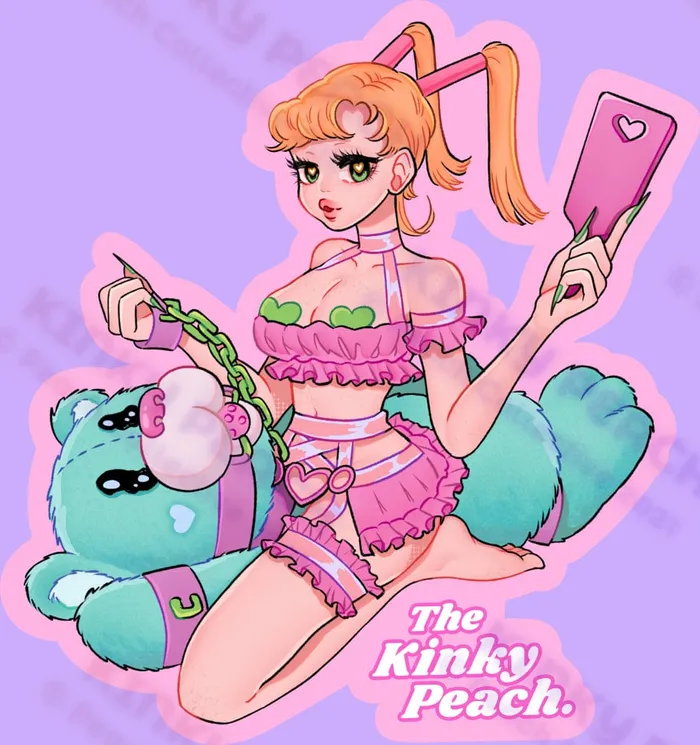 The Kinky Peach Vibrators Kinky Peach Cuties Sticker Lola