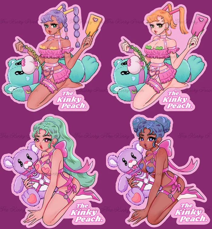 The Kinky Peach Vibrators Kinky Peach Cuties Sticker Lola