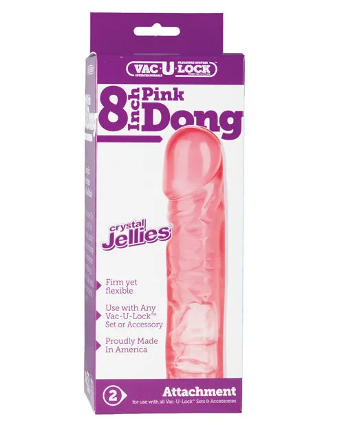 Vaculock 8 Crystal Jellie Pink Doc Johnson Dildos