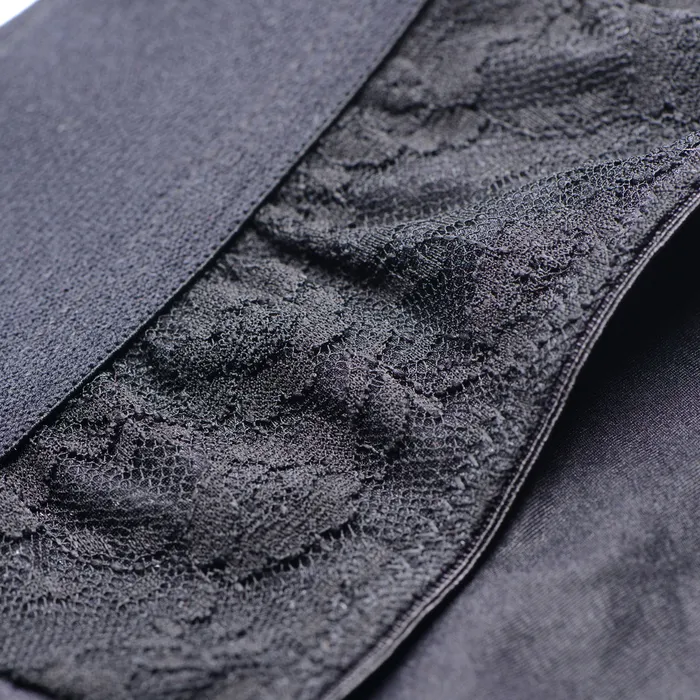 XR Brands Female Sex Toys Lace Envy Black Crotchless Panty Harness