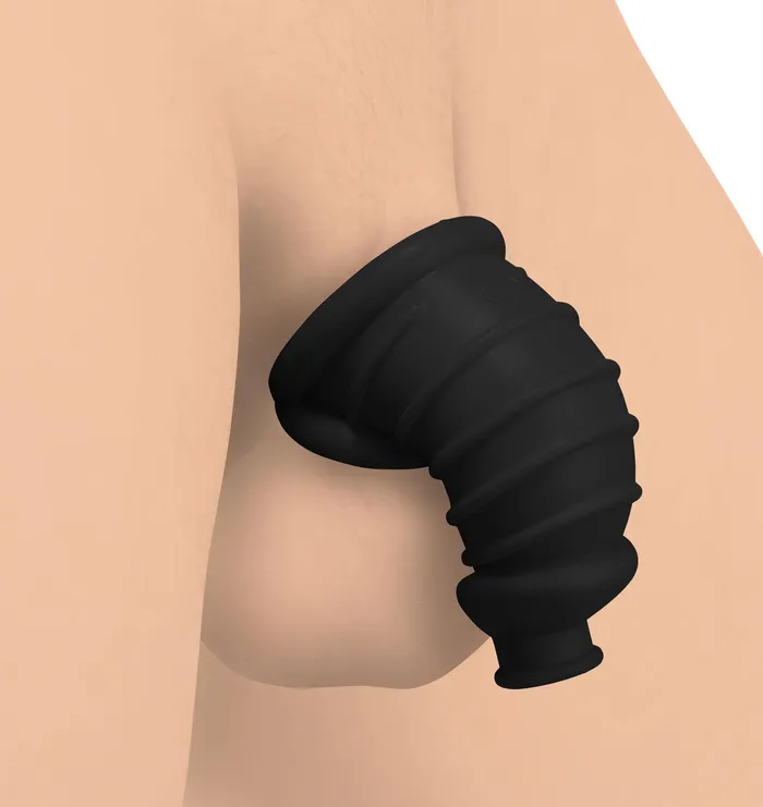 XR Brands Male Sex Toys Dark Chamber Silicone Chastity Cage