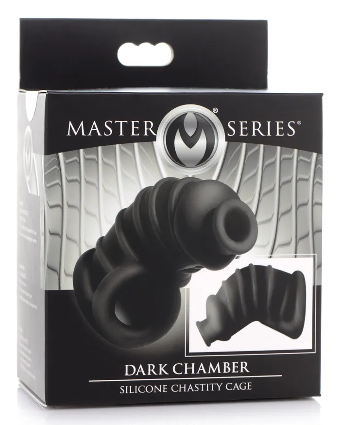 XR Brands Male Sex Toys Dark Chamber Silicone Chastity Cage